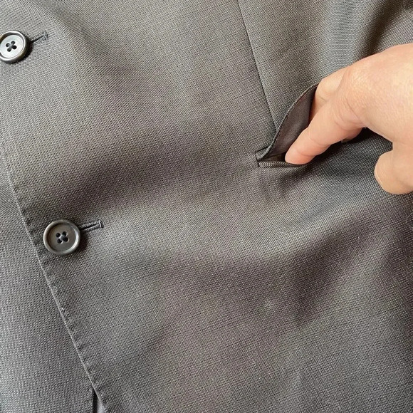 Calvin Klein Lord & Taylor Men's 44L Slim Fit Suit Blazer Jacket Gray 100% Wool - Picture 11 of 14